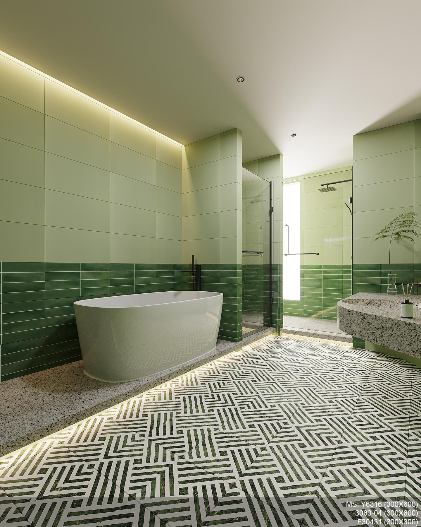 Gạch ốp tường giả thẻ 30x60cm bóng NHC812