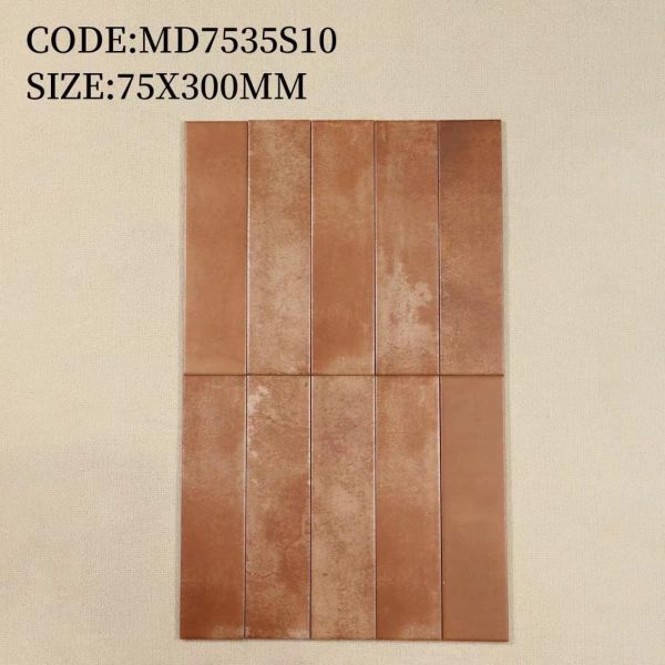 Gạch thẻ Porcelain mờ phẳng KT 75x300 mã MD7534S10