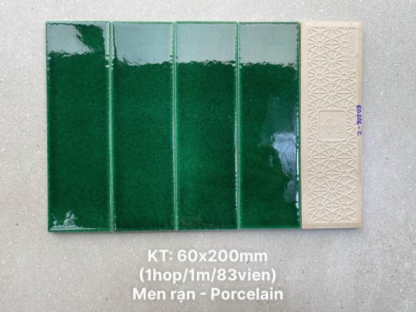 Gạch thẻ Porcelain men rạn KT 60x200mm mã MBL60206-C