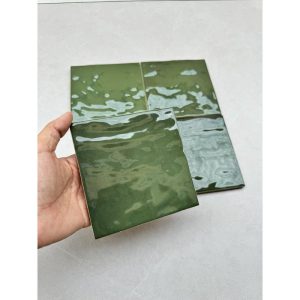 Gạch thẻ Porcelain bóng lượn Xanh KT 120x120mm LV12008