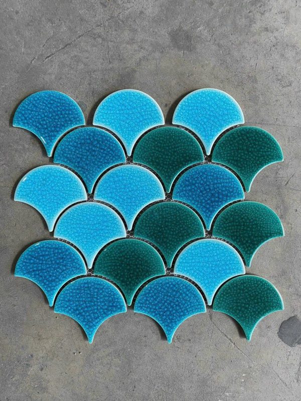 Gạch Mosaic vảy cá men rạn Mix XFB11625