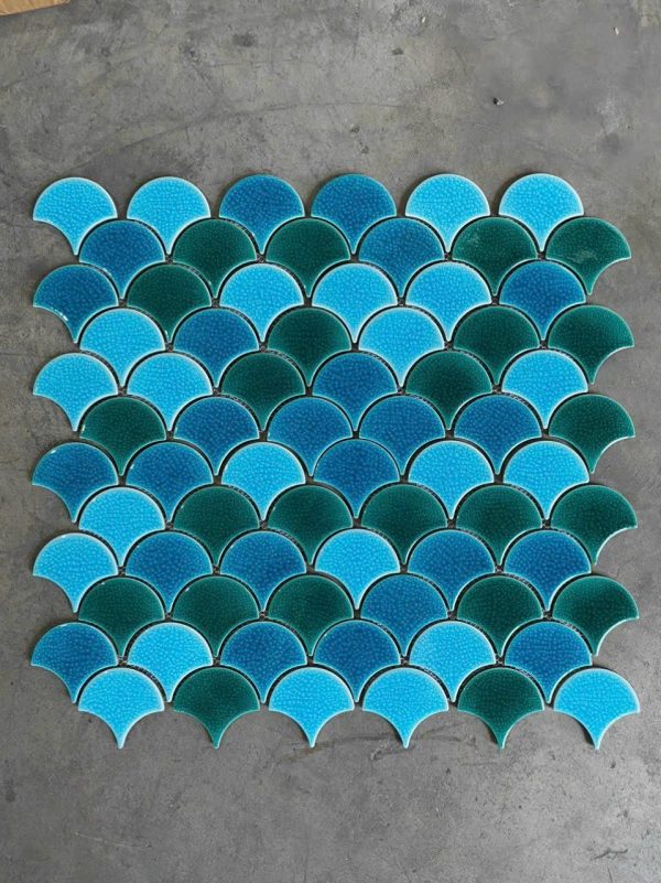 Gạch Mosaic vảy cá men rạn Mix XFB11625