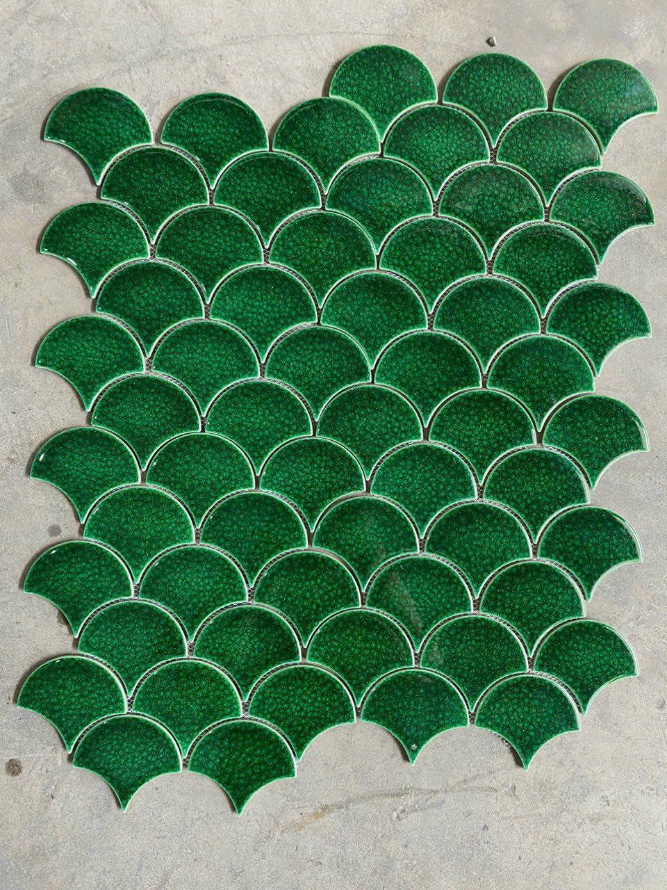 Gạch Mosaic vảy cá men rạn 9507