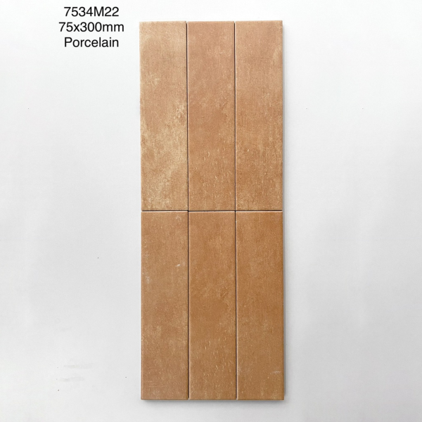 Gạch thẻ Porcelain mờ phẳng KT 75x300 mã MD7534M22