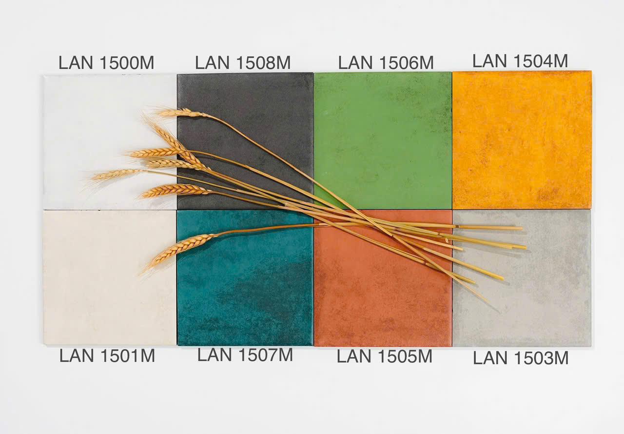 Gạch thẻ Porcelain mờ lượn KT 150x150mm mã LNA1500M