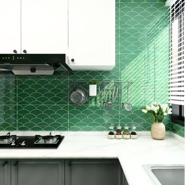 Gạch ốp tường giả vảy cá 30x60cm men bóng mã 6519