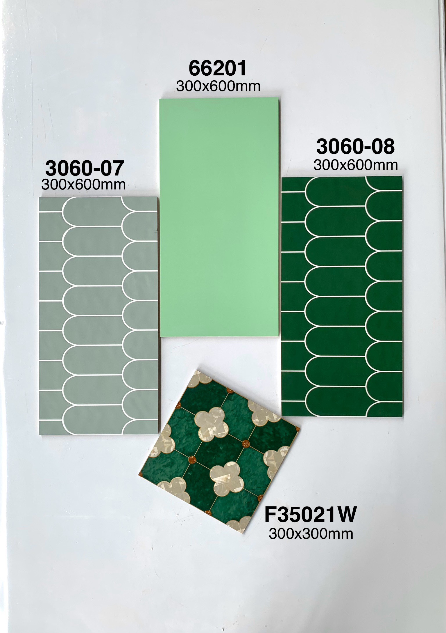 Gạch trang trí lông vũ xanh mint – Mã 3060-07 (300×600 mm) – Ceramic