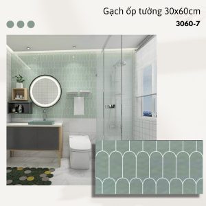 Gạch trang trí lông vũ xanh mint – Mã 3060-07 (300×600 mm) – Ceramic