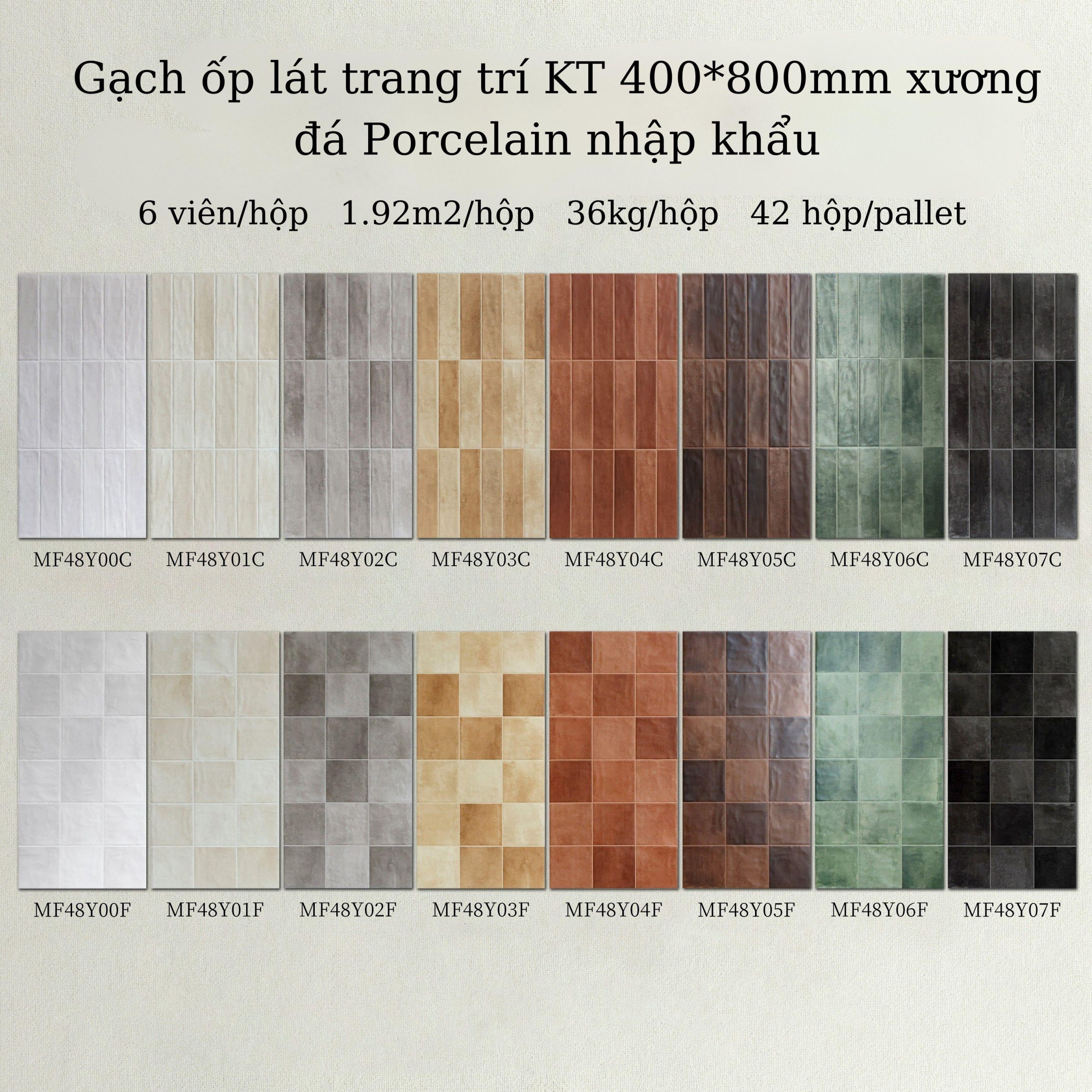 Gạch ốp tường giả thẻ 40x80cm men matt mã MF48Y03F