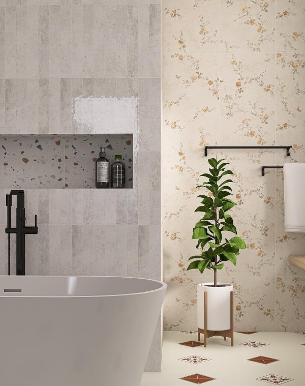 Gạch ốp tường họa tiết hoa 40x80cm mã MF48H11