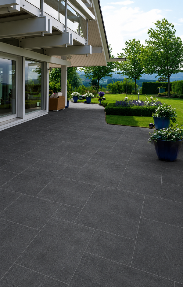 Gạch Granite Giả Xi Măng Màu Đen Xám Lát Nền Taicera G38939ND