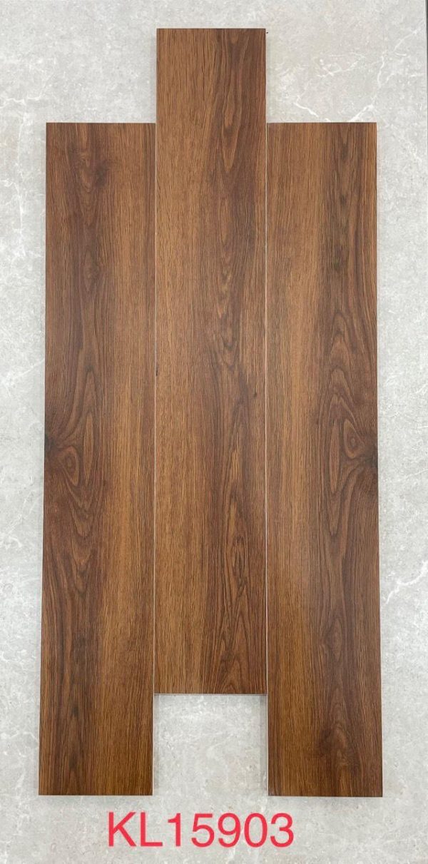 Gạch giả gỗ KL15903 15x90 cm màu nâu óc chó tự nhiên
