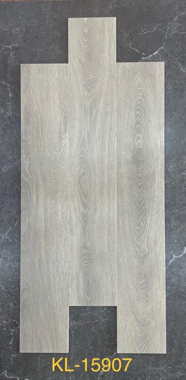Gạch giả gỗ KL-15907 15x90 cm màu xám khói hiện đại