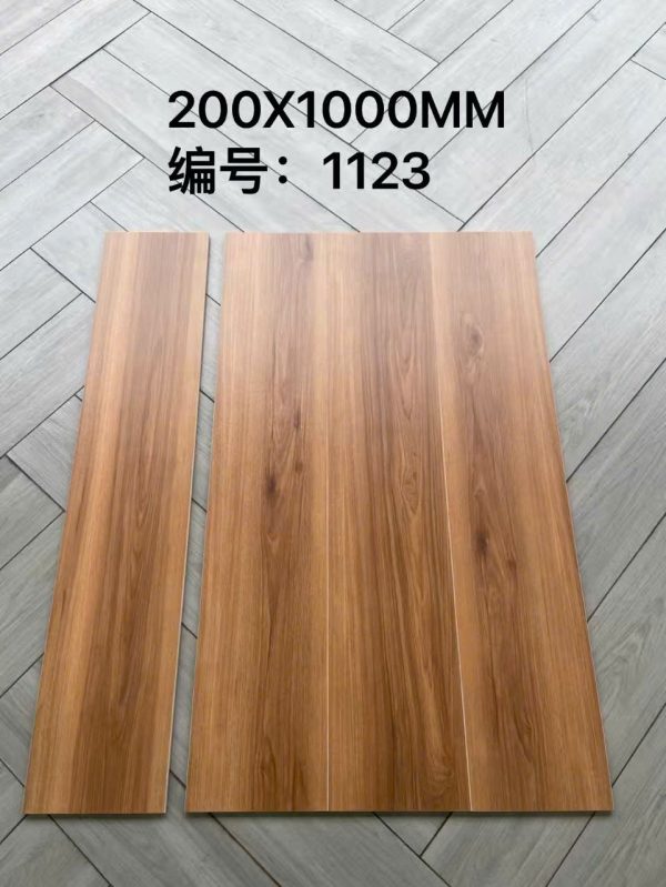 Gạch giả gỗ 1123 20x100 cm màu nâu vàng mộc mạc sang trọng