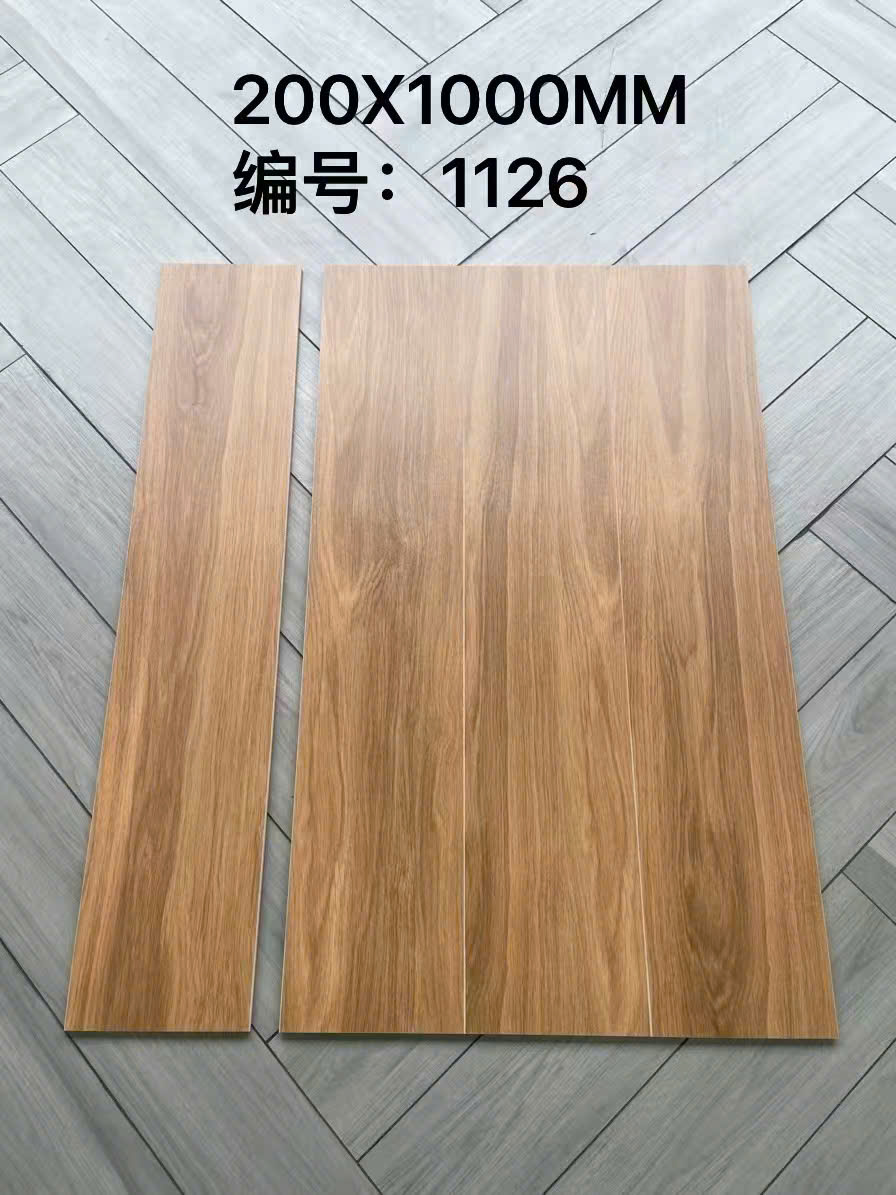 Gạch giả gỗ 1126 20x100 cm màu nâu vàng sáng ấm áp